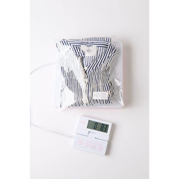 Just Female Blouse Shirt Women's Medium Striped Classic Resort Costal Preppy - Picture 8 of 8